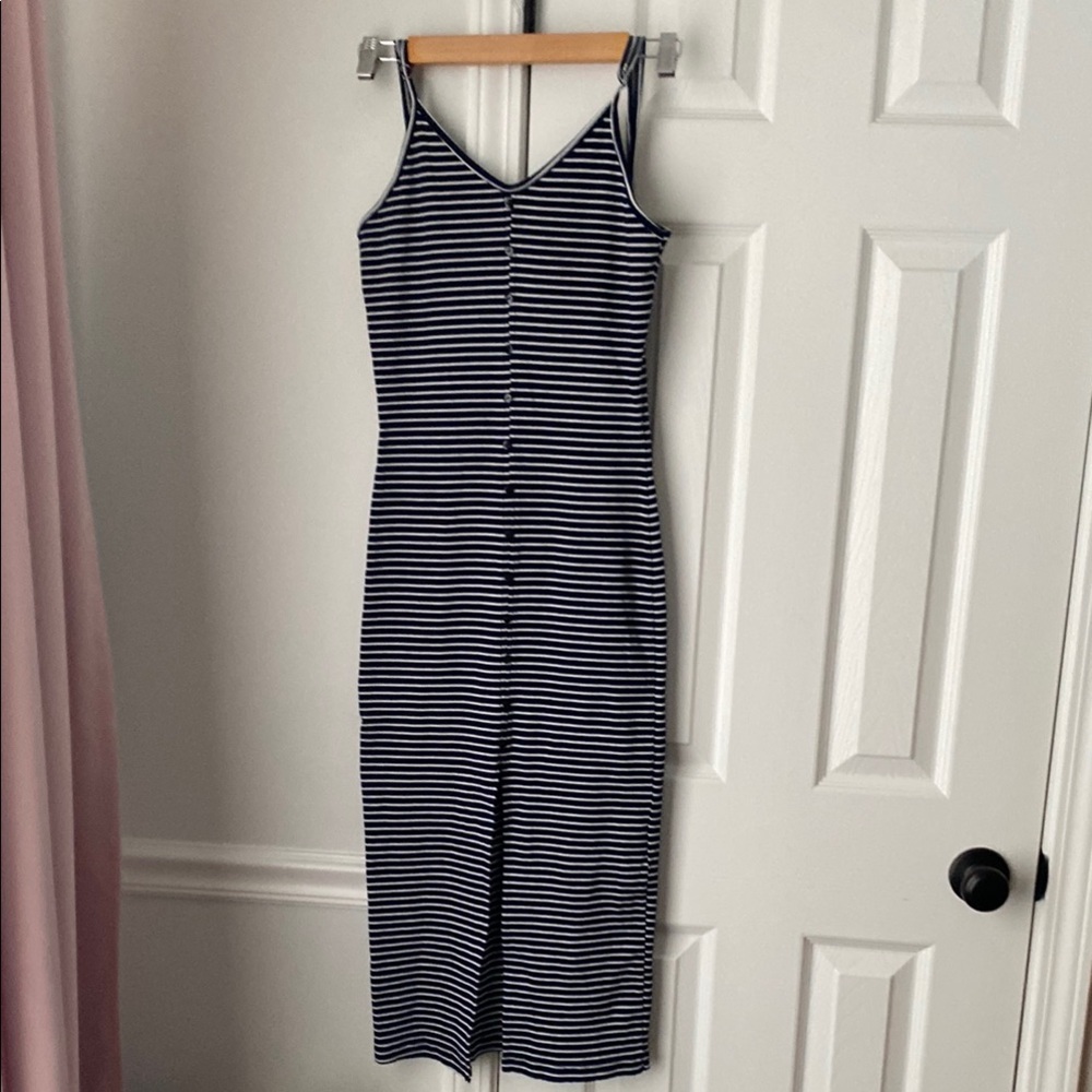 Striped Sleeveless Midi Dress